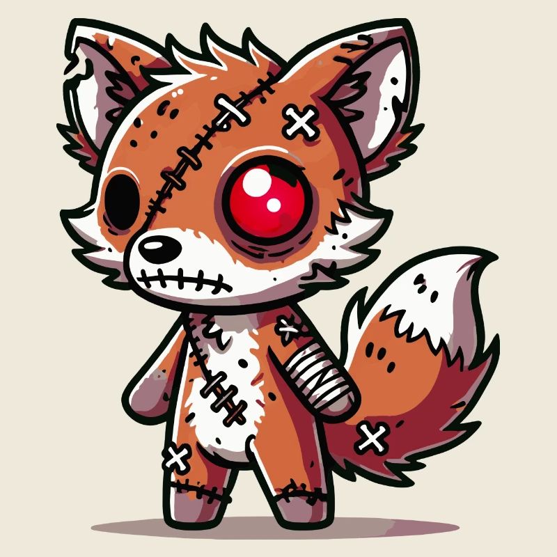 Renard zombie effrayant pour s’amuser à Halloween