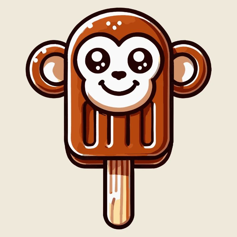 Ein Eis in Form eines lächelnden Äffchens