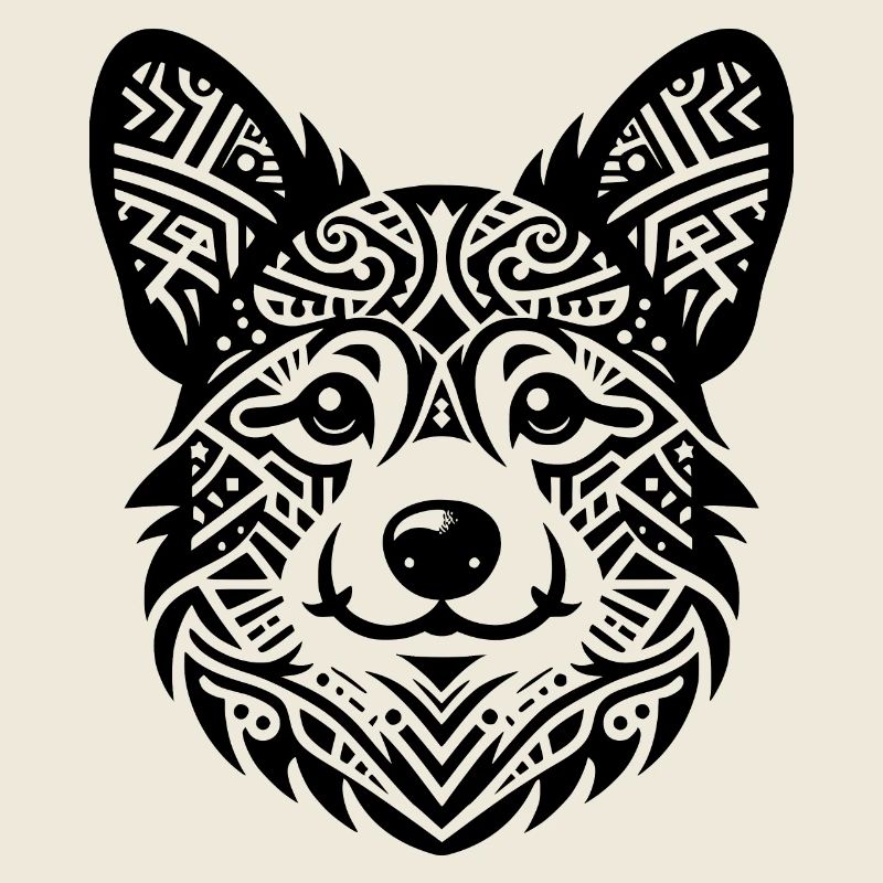 Portrait tribal de Welsh Corgi Pembroke