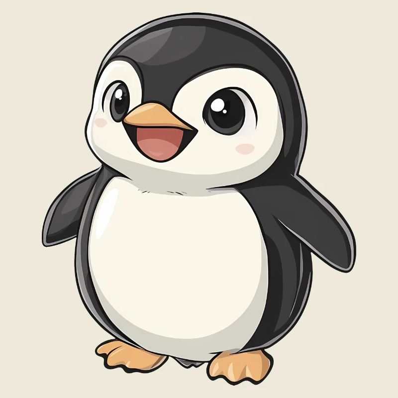 Mignon Adorable Pingouin - Conception de dessin animé charmant