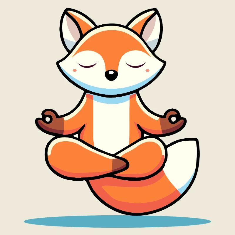 Meditating Fox – Relaxing Illustration