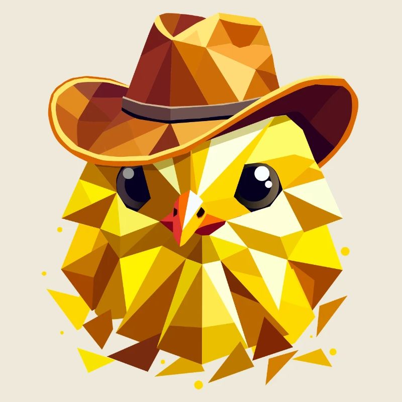 Poussin mignon avec un chapeau de cow-boy élégant
