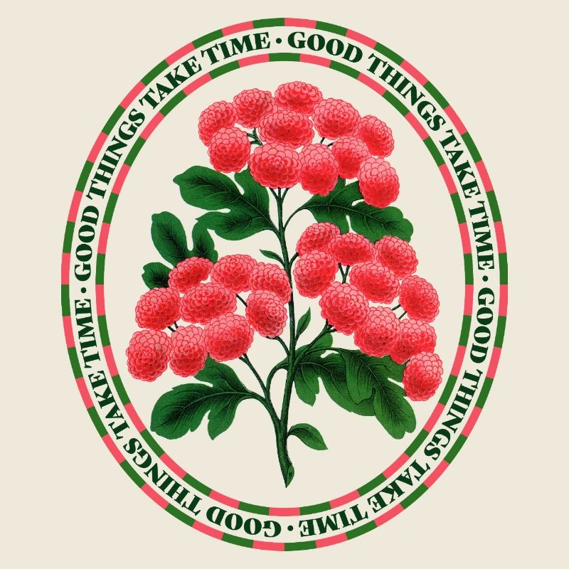 Good Things Take Time – Florale Vintage-Ästhetik
