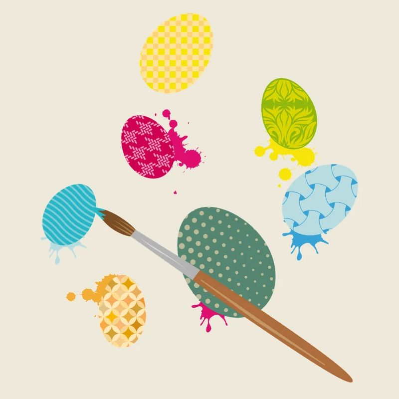 Colorful Easter Eggs – Creative Painting Design with Brush