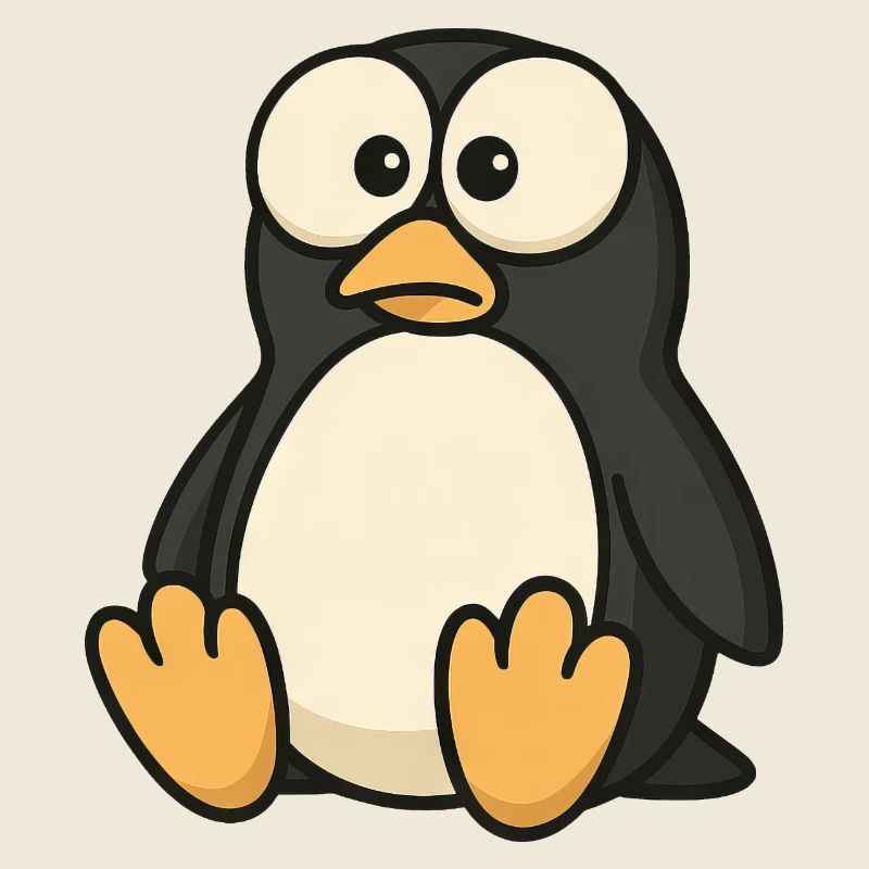 Drôle de pingouin confus aux yeux écarquillés
