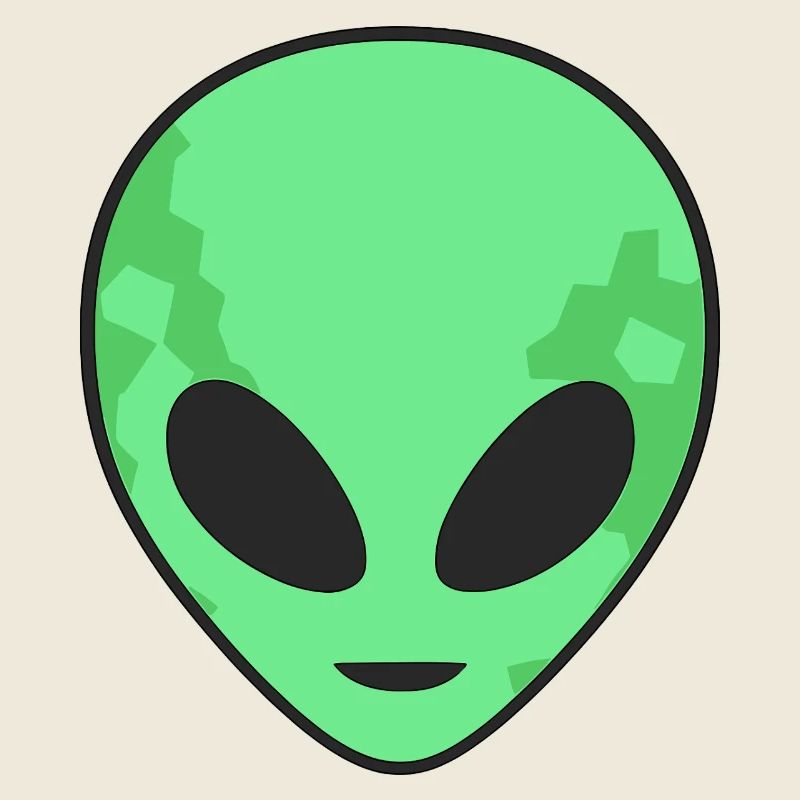Tête d’extraterrestre verte