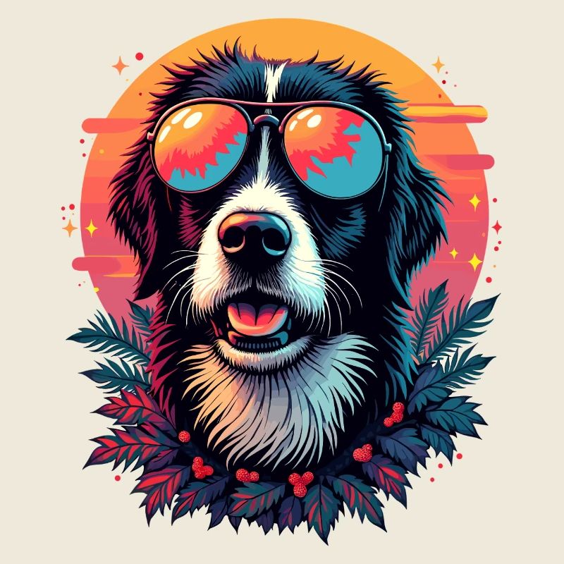 Tropischer Hund mit Sonnenbrille