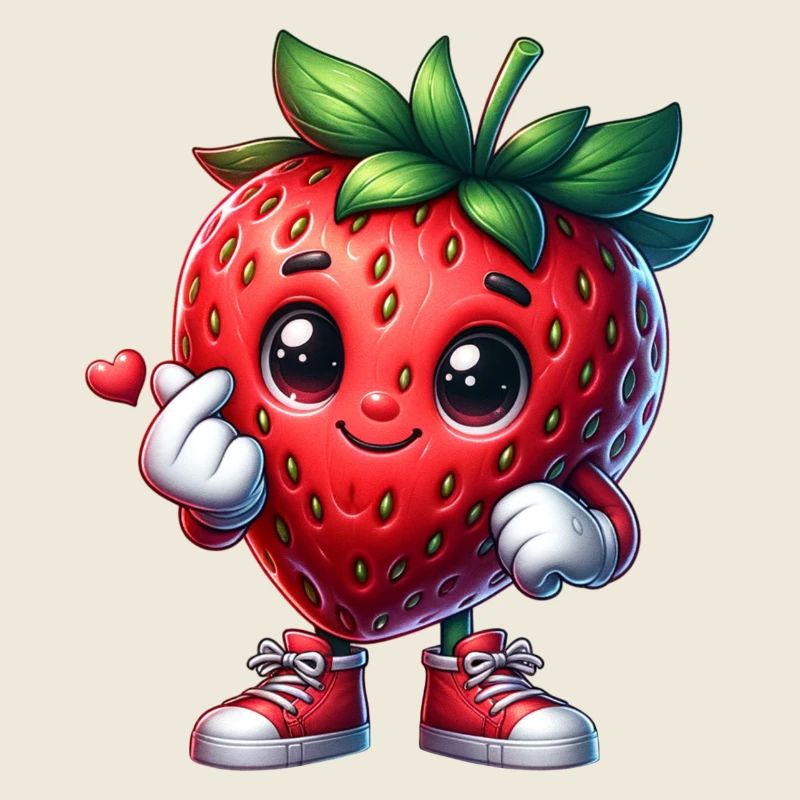 Main en cœur de fraise