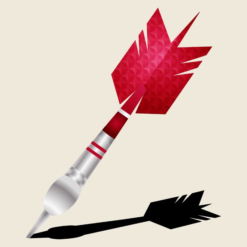 Fléchette rouge avec ombre