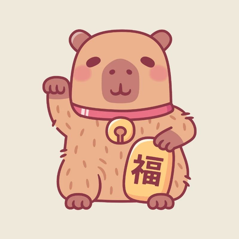 Mignon Bonne Chance Agitant Capybara
