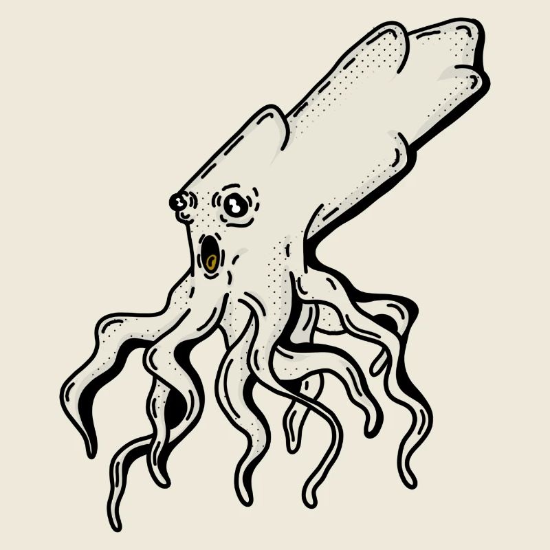 Surreal Squid Illustration