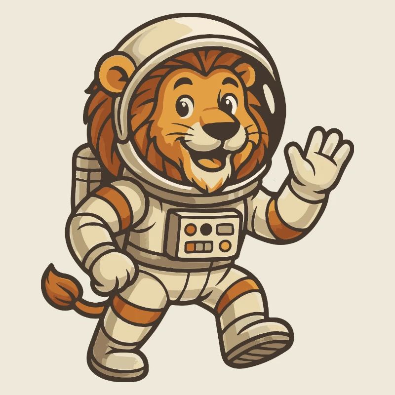 Lion astronaute dans l’espace
