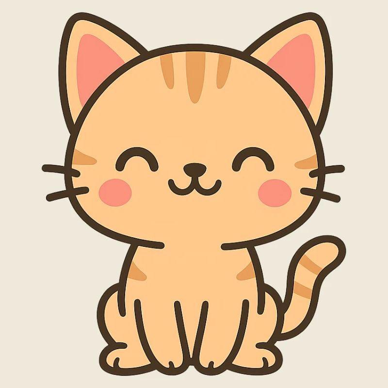 Jolie illustration de chat aux couleurs pastel