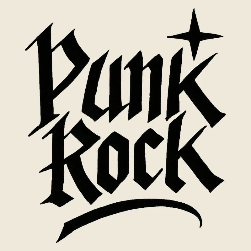 Punk Rock Gothic Schriftzug