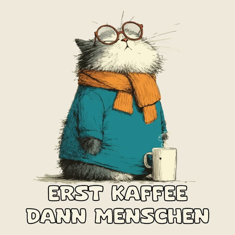 Erst Kaffee Dann Menschen Katze