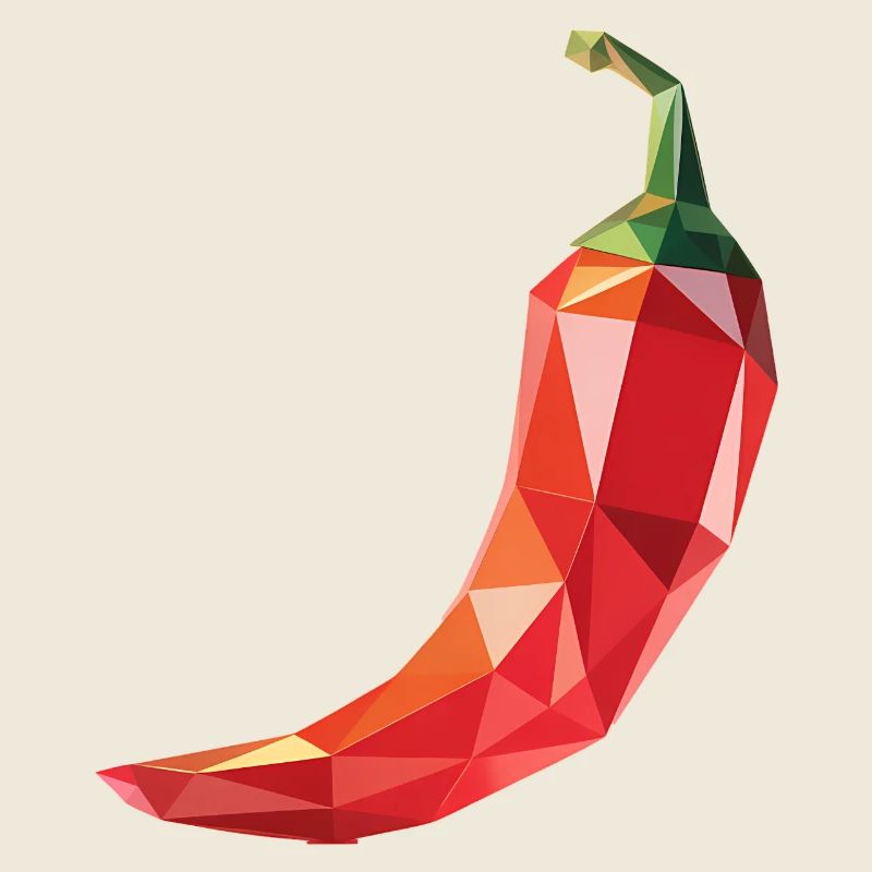 Chili Pepper - Cool Low Poly Vegetable Logo