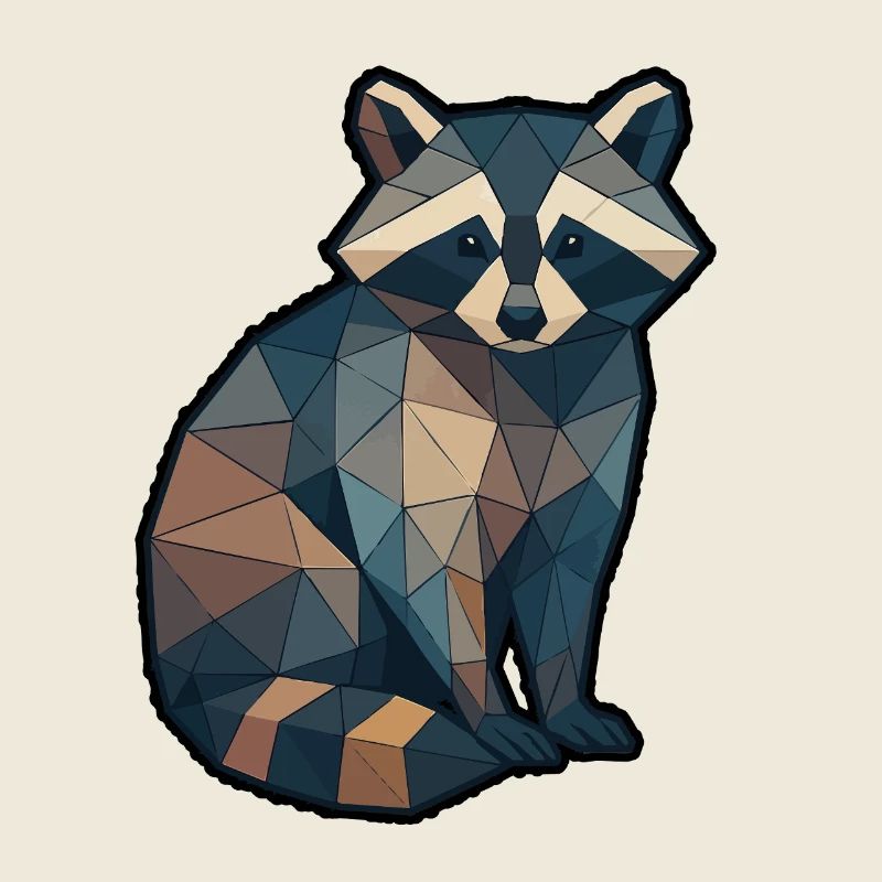 Geometric Raccoon Low Poly