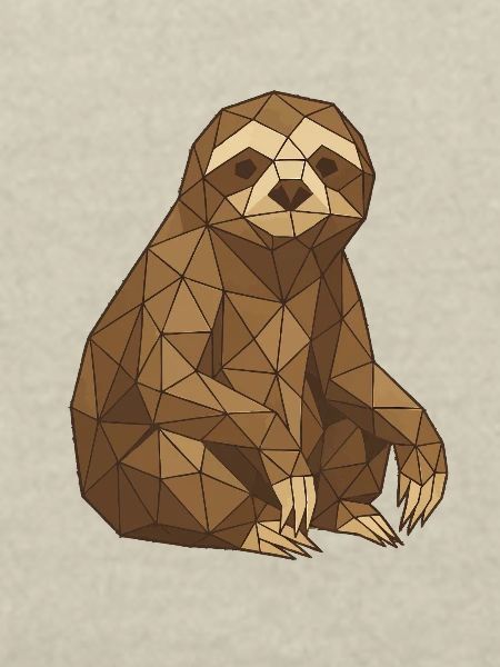 Geometrisches Faultier Low-Poly