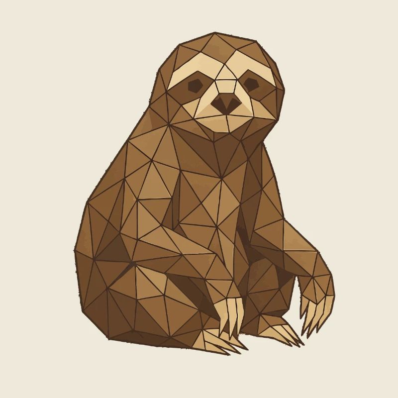 Paresseux géométrique Low-Poly