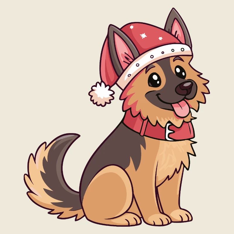 Festlicher Hund Weihnachtsmannhut