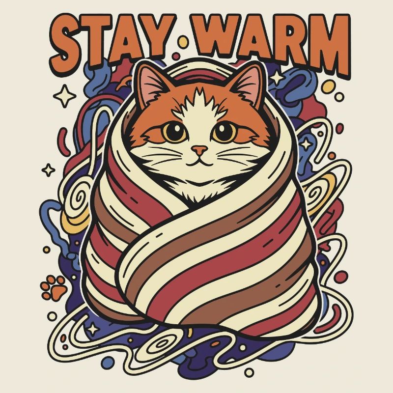 Stay warm: Space cat in a scarf