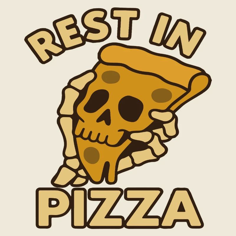 Rest In Pizza Skull Design Drôle de Nourriture