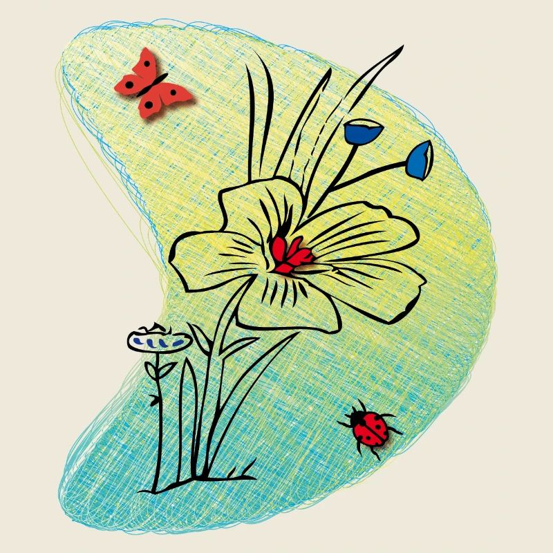 Fleur avec papillon