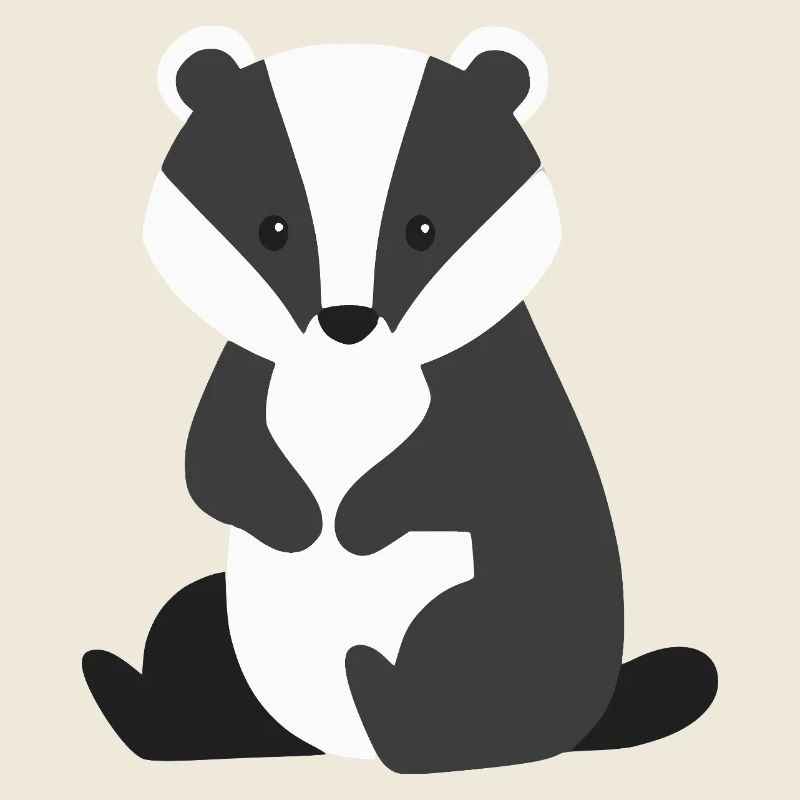 Süßer sitzender dachs minimalistischen Stil