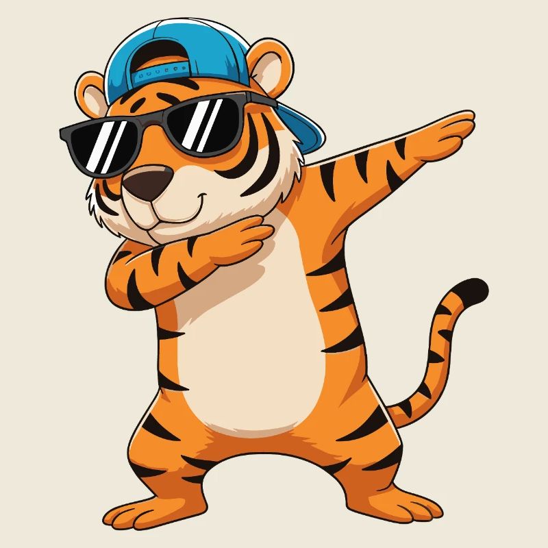 Dessin animé de lunettes de soleil Tigre à Dapping Cool