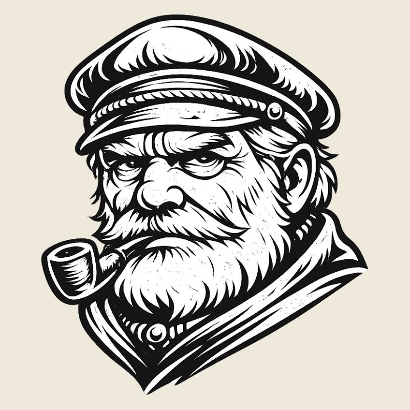 Capitaine à la flûte dans le style de la gravure sur bois