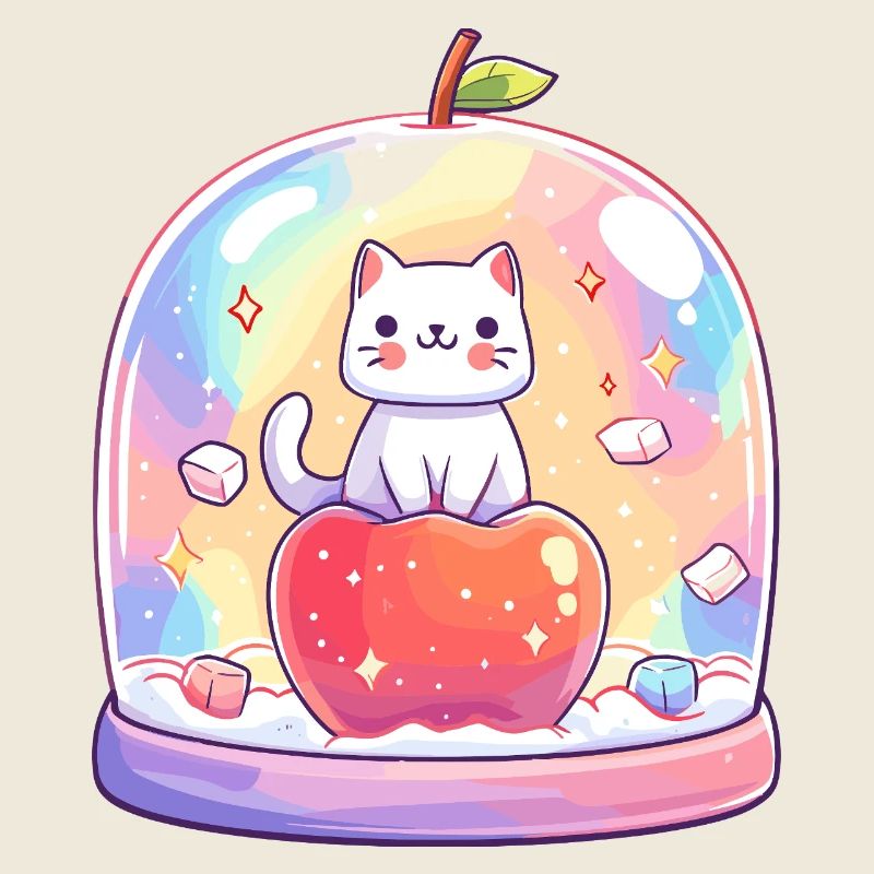 Pastel cat shine in a glass