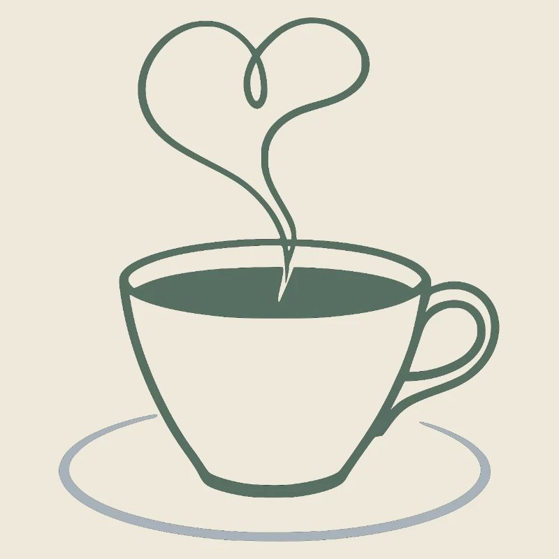 Herzdampf Kaffee Illustration