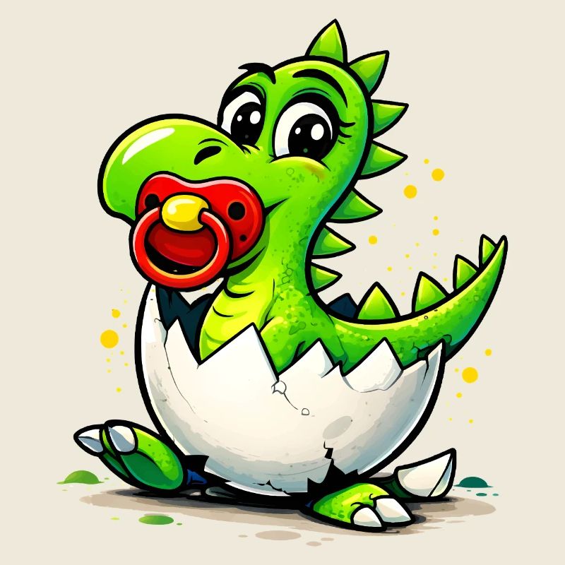 Bébé Dragon avec tétine