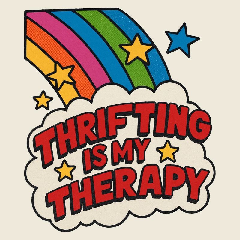 Secondhand-Therapie-Regenbogenaufkleber