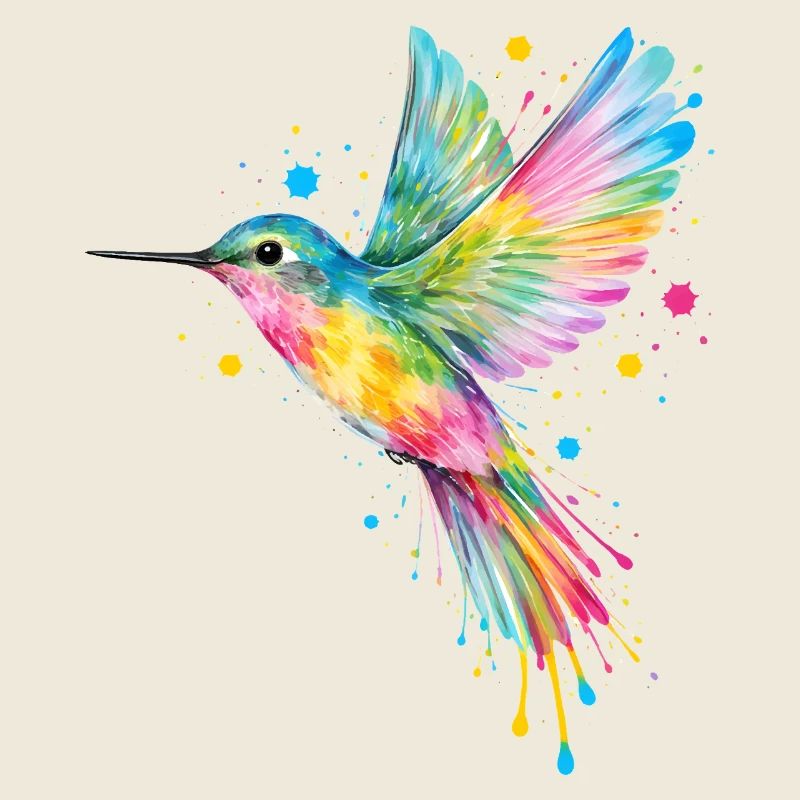 Colibri coloré – Art des oiseaux graffitis