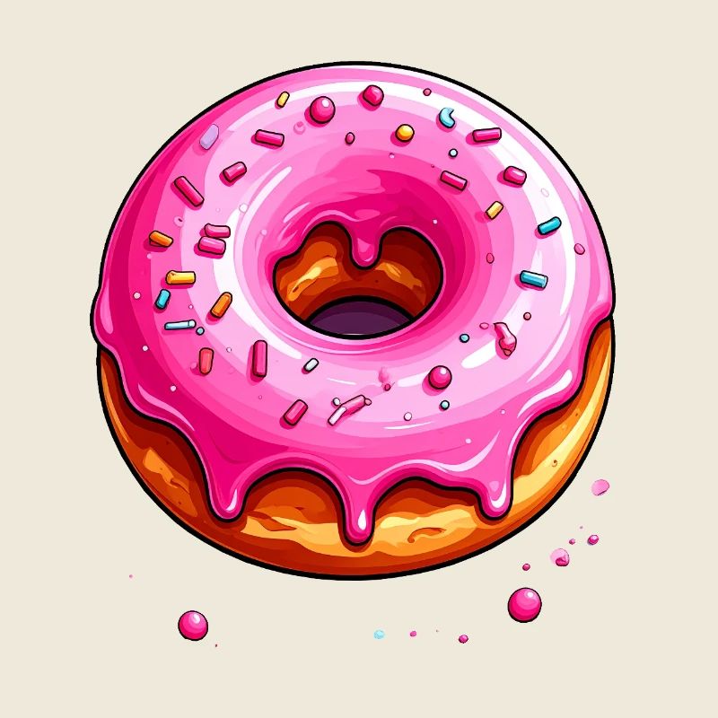 Donut with pink frosting