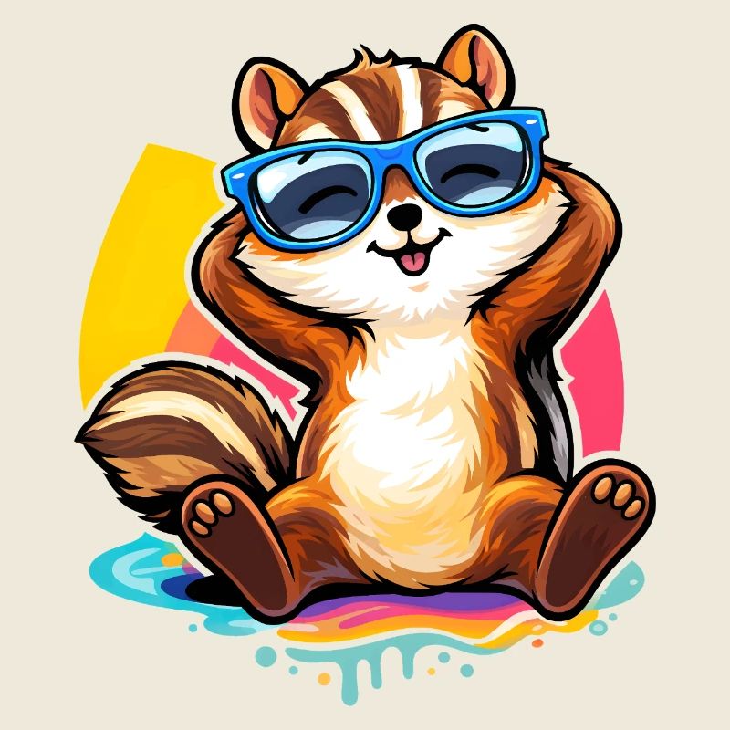 Relaxed chipmunk with sunglasses