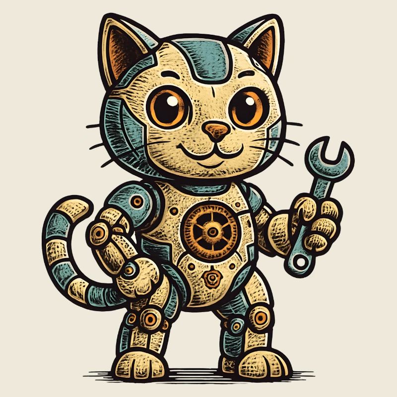Steampunk Cat Mechanic Hero