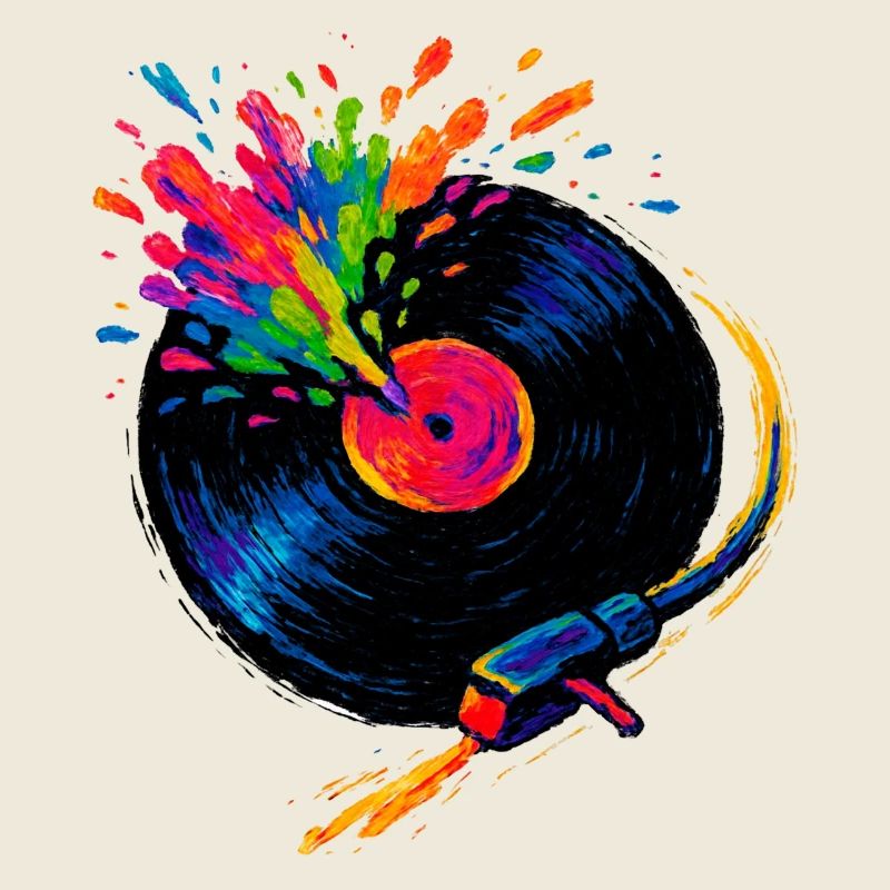 Platine Vinyle colorée pop