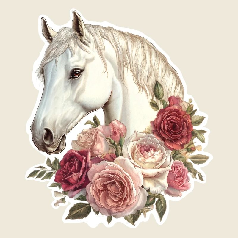 Cheval avec des fleurs