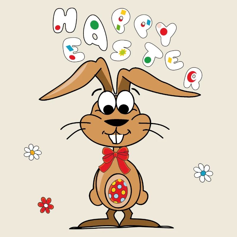 Osterhase mit buntem Ei