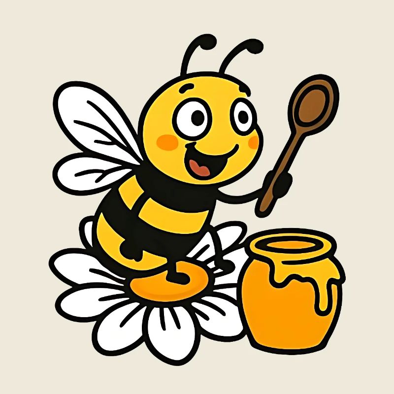 Biene macht Honig auf einer Blume
