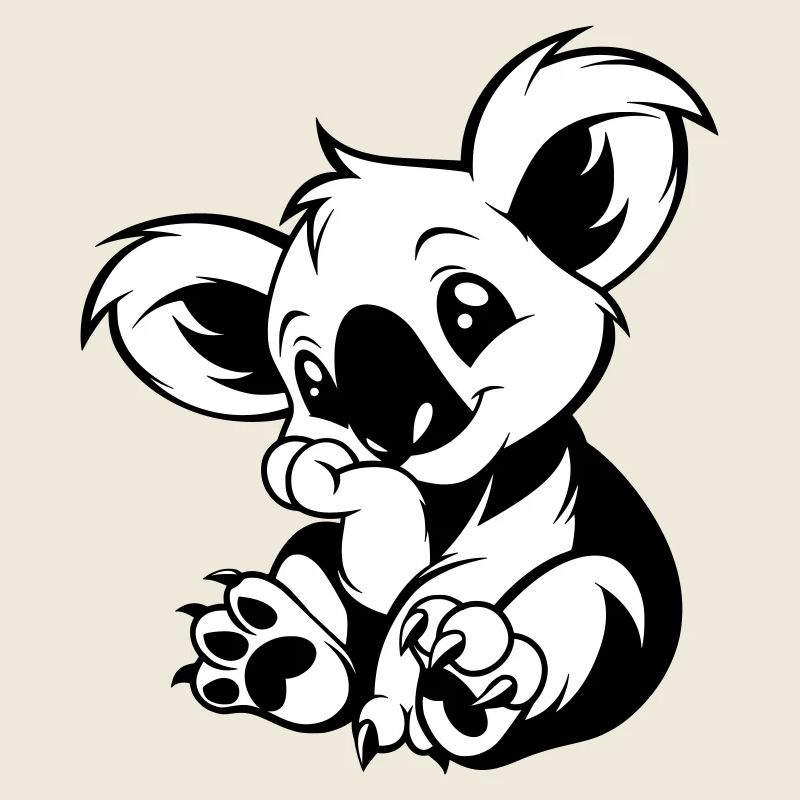 Süßer Koala sitzt verspielt