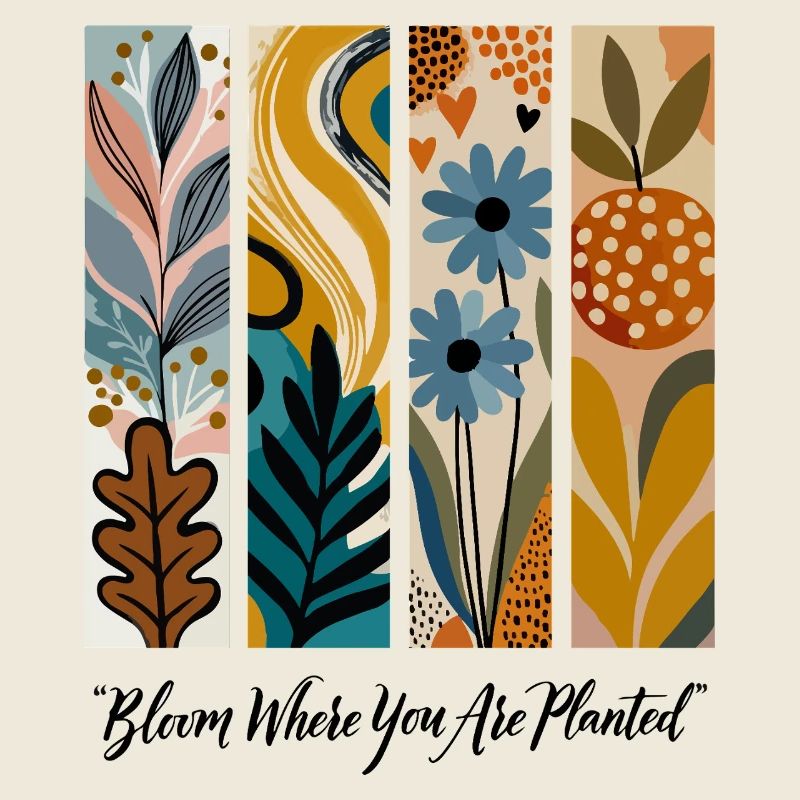 Blühende Botanische Panel-Collage