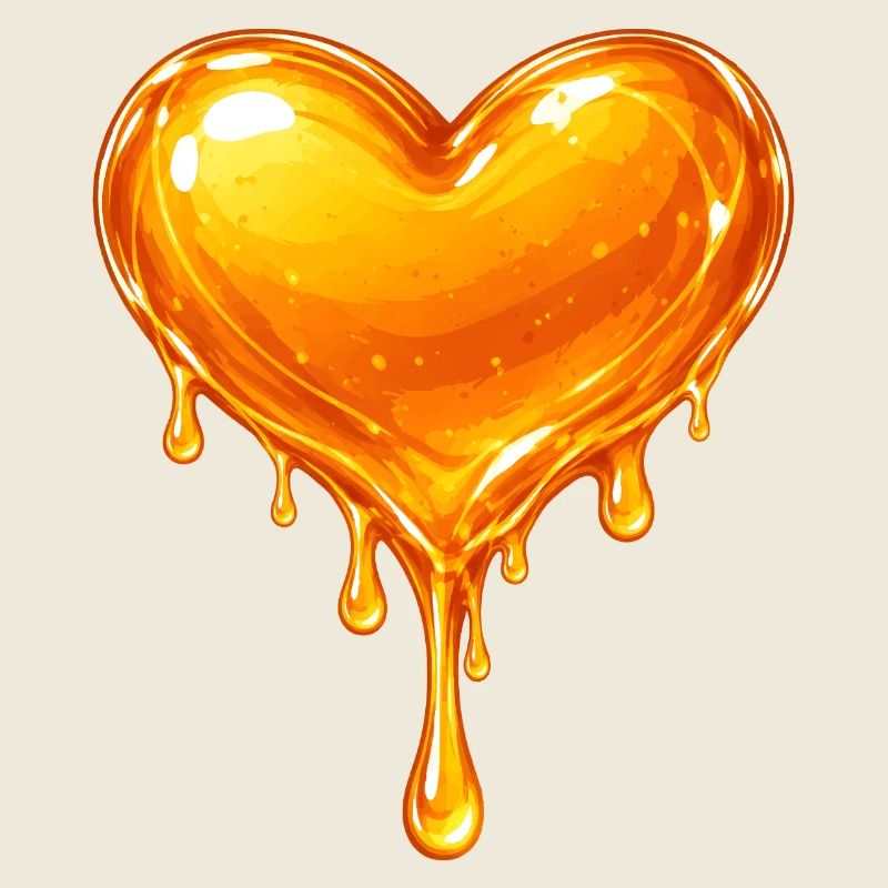 Honey Heart Dripping Illustration