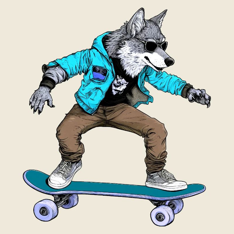 Skateboarder Wolf