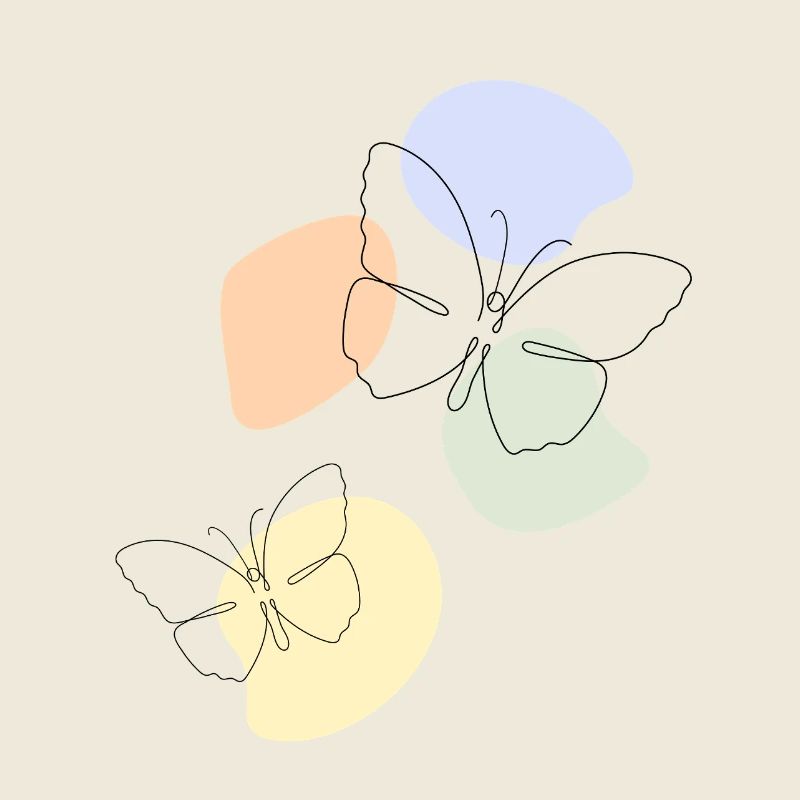 Abstract Butterfly Line Art Minimal Aesthetic Appa