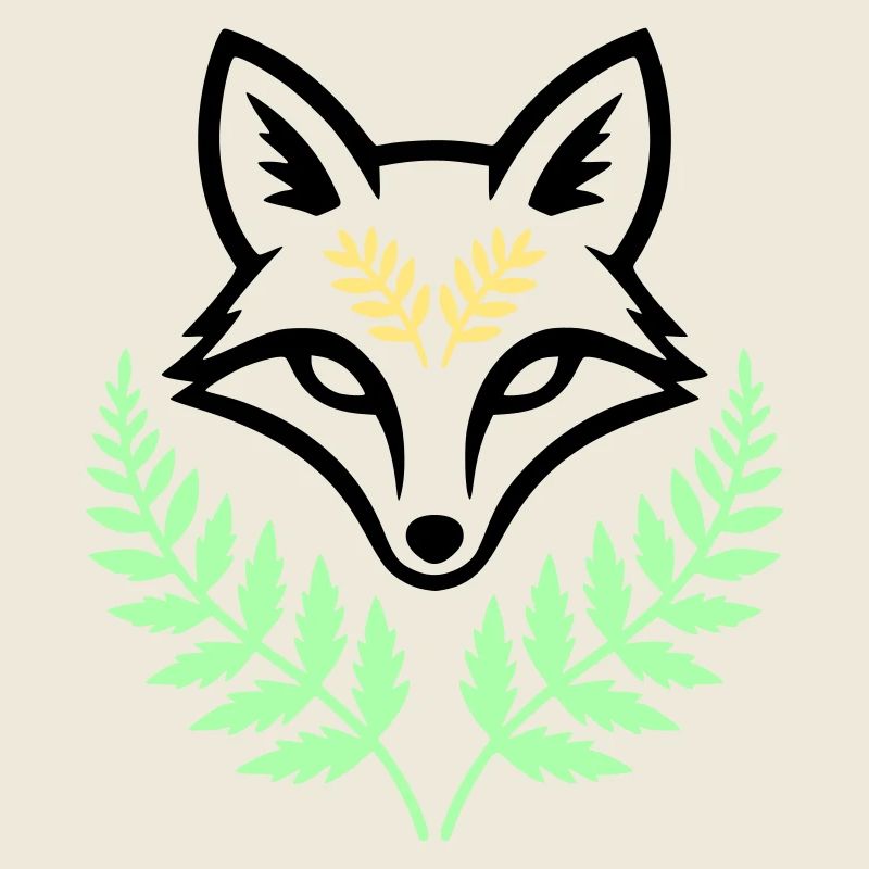 Fuchs Farn Pastell Wald Logo