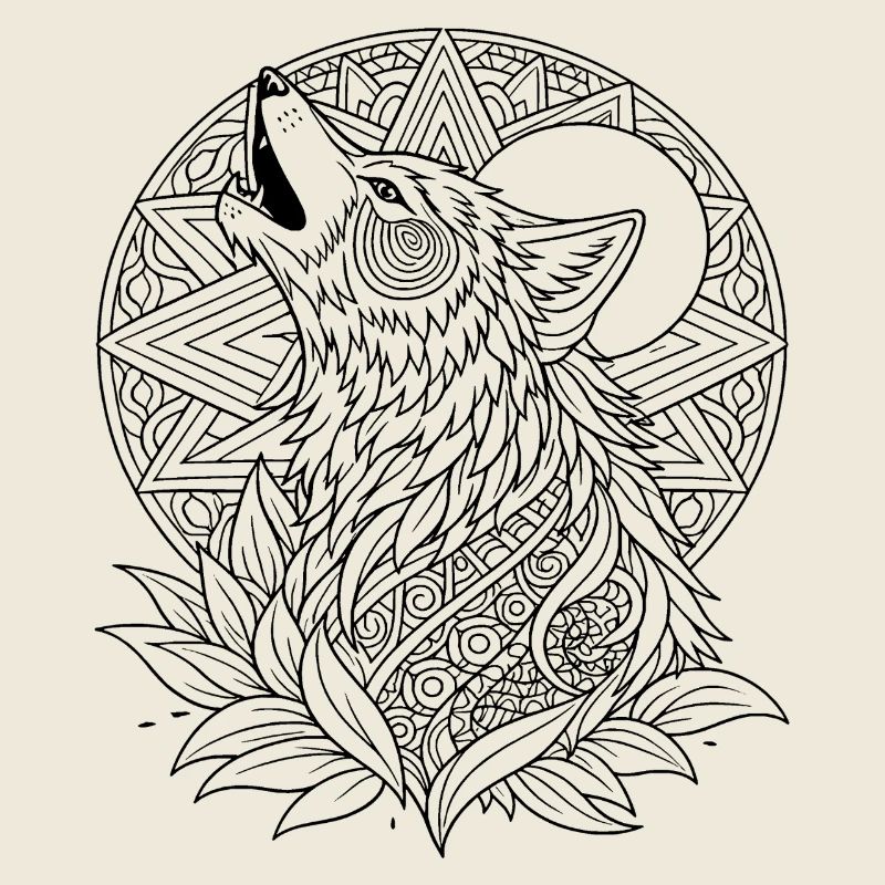 Howling Wolf Mandala Spirit