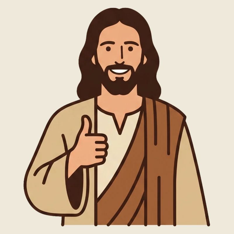Jesus Cartoon Daumenhoch